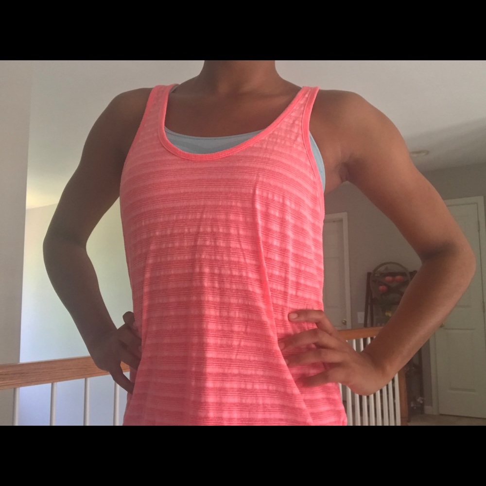 bright orange exercise tank